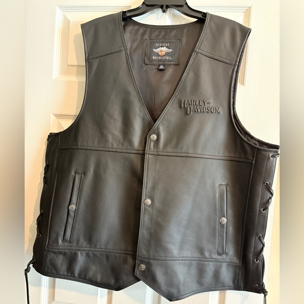 Harley-Davidson Men's Black Leather Vest